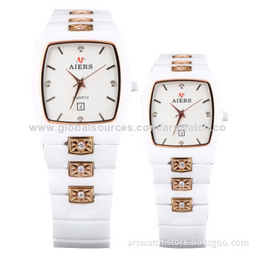 New Fashion Women's Ceramic Watches, Crystal Stones Setting, Waterproof and Japan Movement